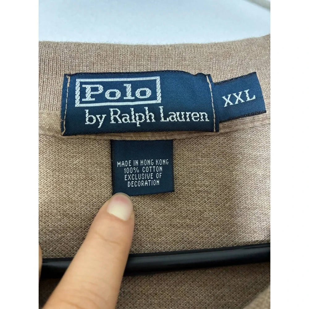 Polo Ralph Lauren‎ Men's Tan Short Sleeve Polo Shirt Big XXL Embroidered Pony